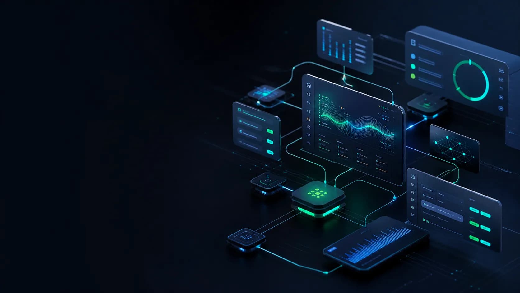 Connected custom software solution interfaces