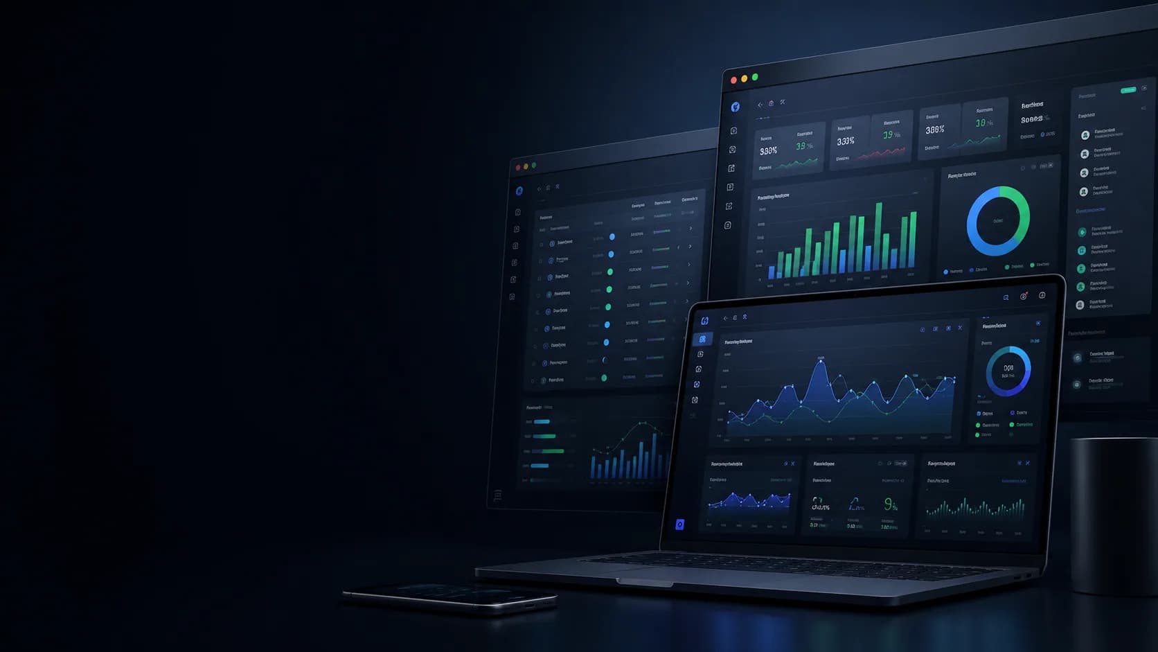 Modern business web application dashboard interfaces